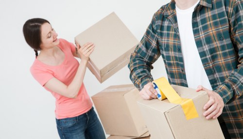 Removal van ready for a move in Poplar